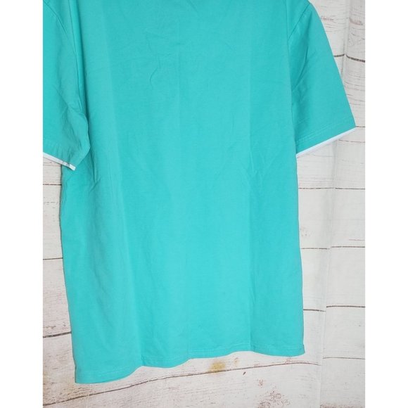 Rare Vassari Mint Green High Collar Short Sleeve Designer Button-Up Shirt - Picture 9 of 11